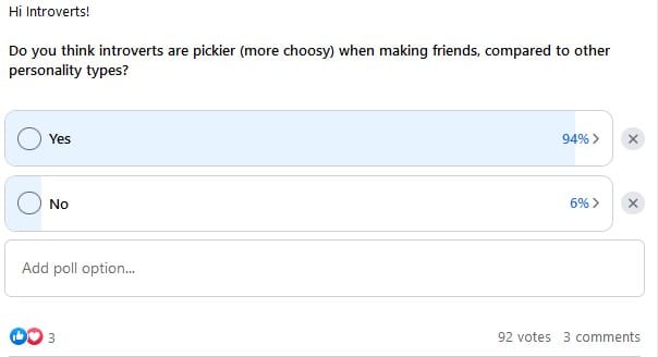 Are introverts picky with friends?
